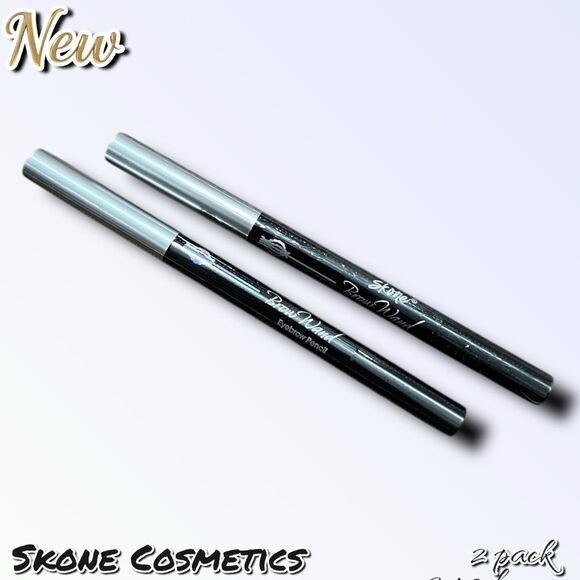 New 2 Pack Skone Cosmetics Eyebrow Brow Wand Pencil Makeup - Chocolate - Picture 5 of 8